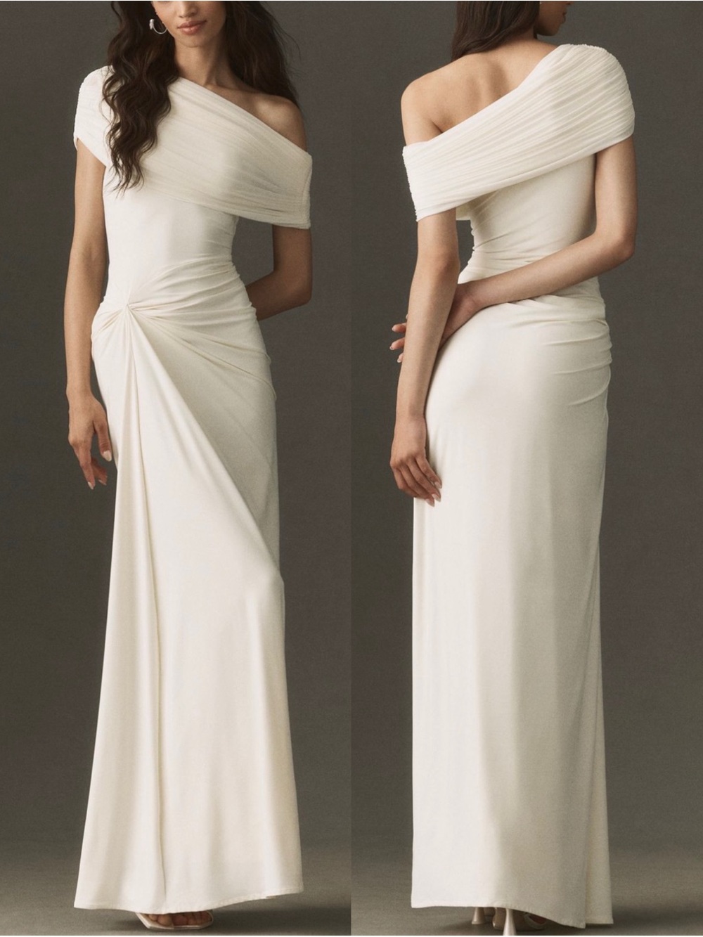 NWT Deme Off Shoulder Draped Gown